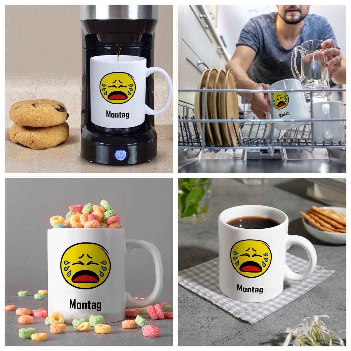 Kaffeebecher mit Spruch: Montag