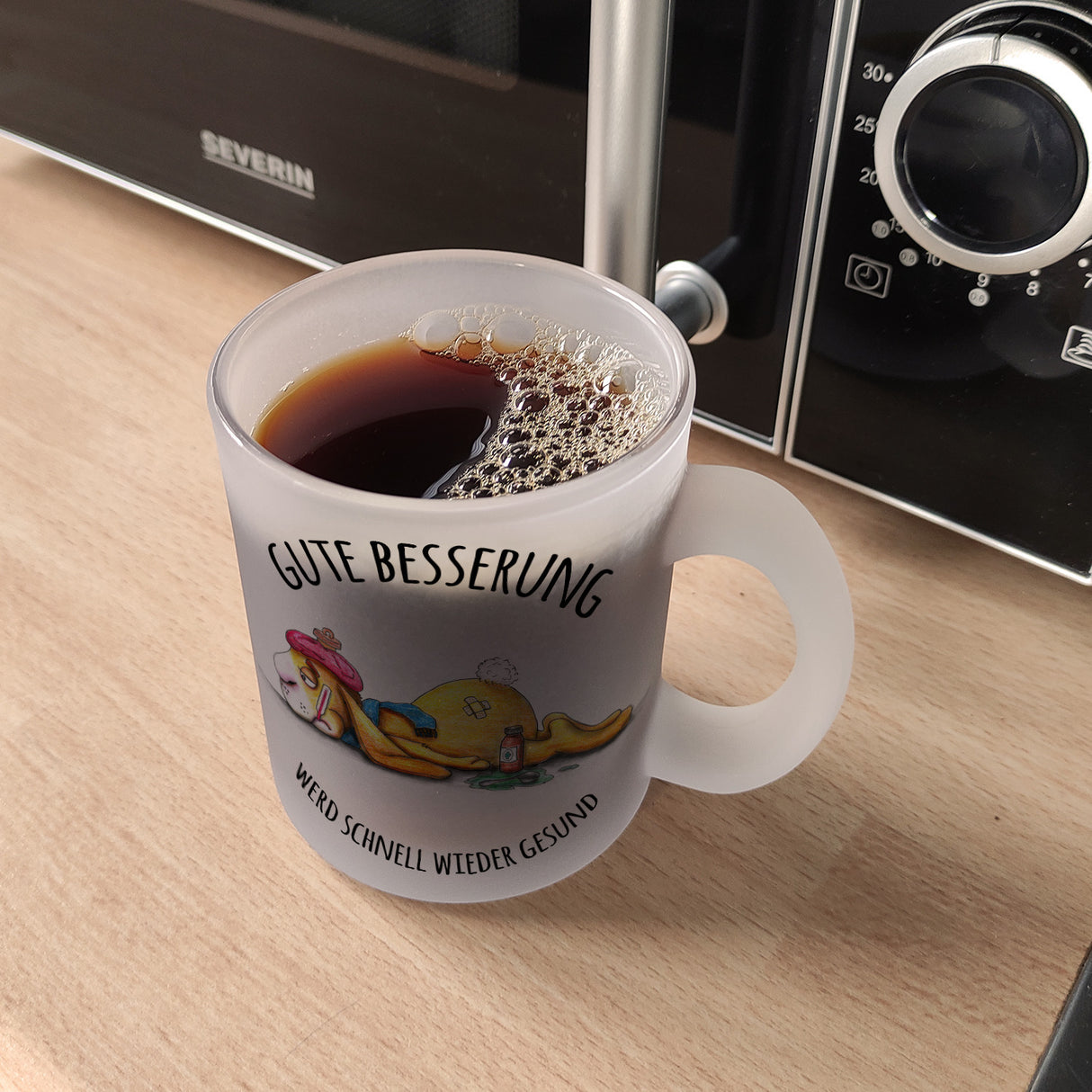 Gute Besserung, wird schnell wieder gesund Hase Kaffeebecher