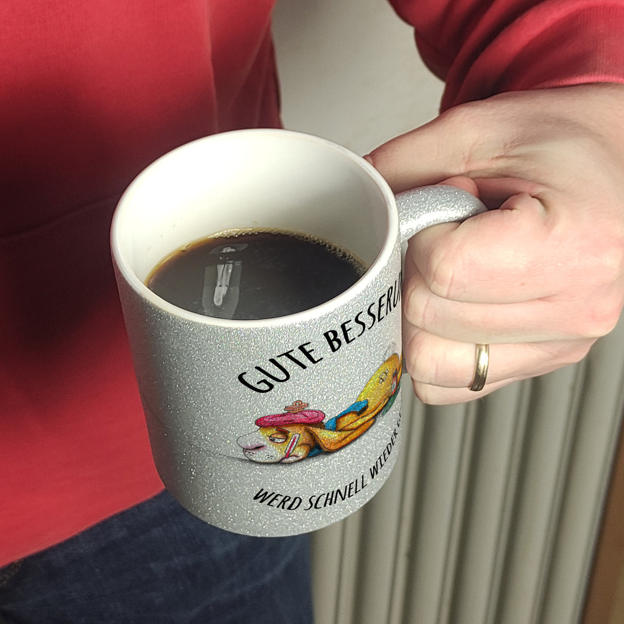 Gute Besserung, wird schnell wieder gesund Hase Kaffeebecher