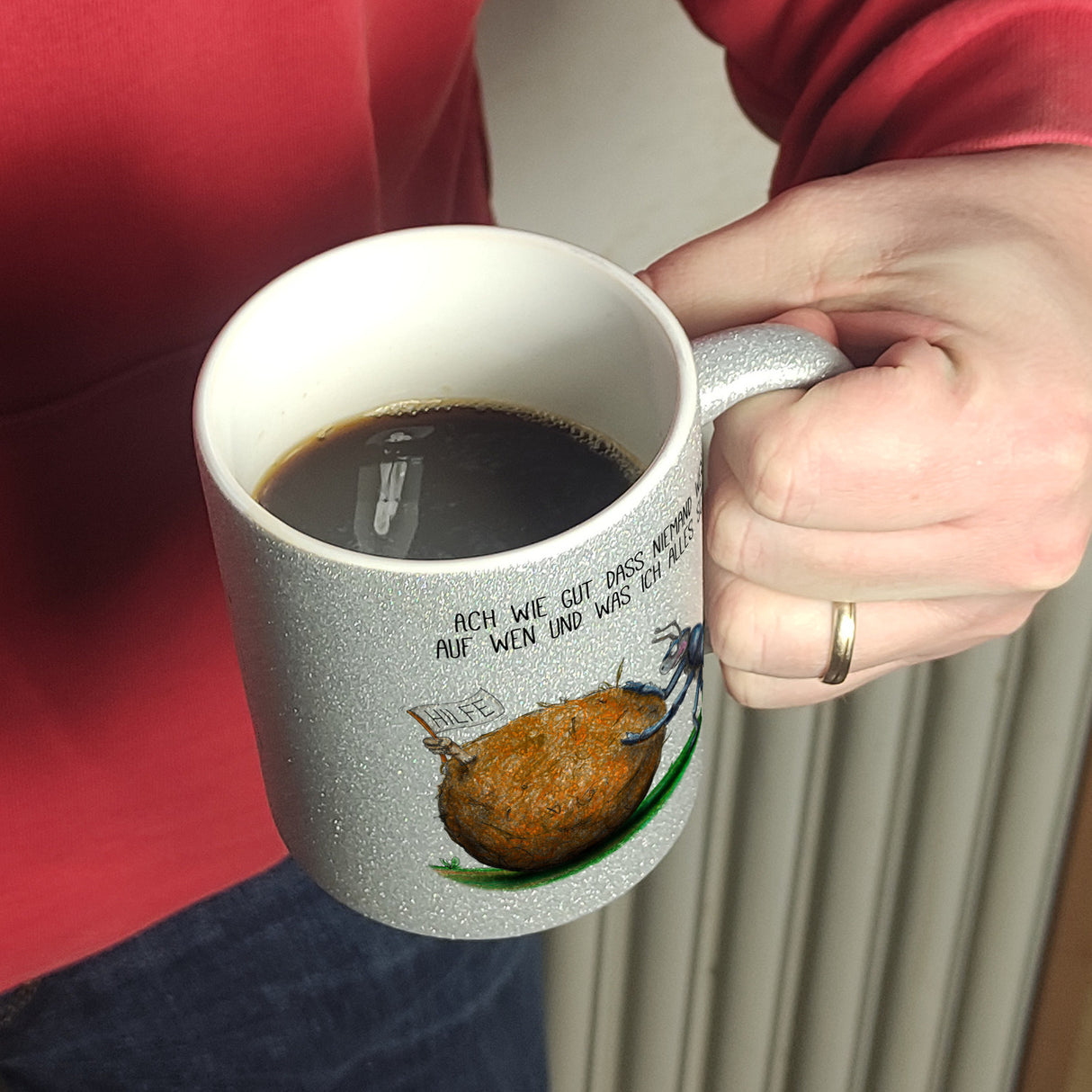 Ach wie gut, dass niemand weiß, auf wen und was ich alles scheiß Kaffeebecher