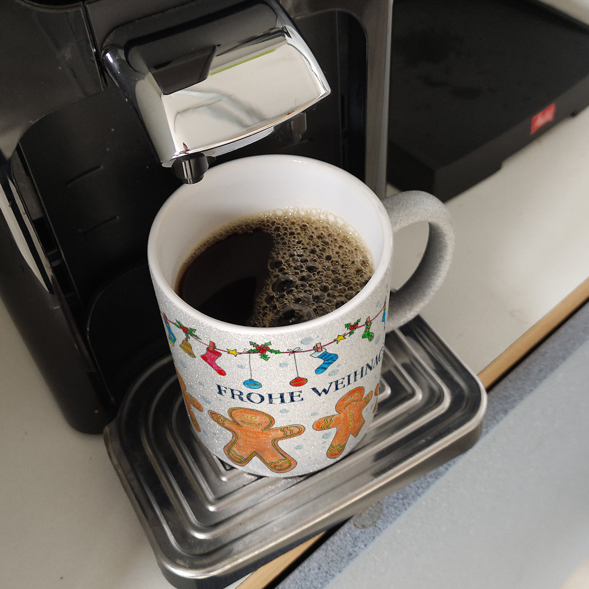 Frohe Weihnachten Lebkuchenmann Kaffeebecher