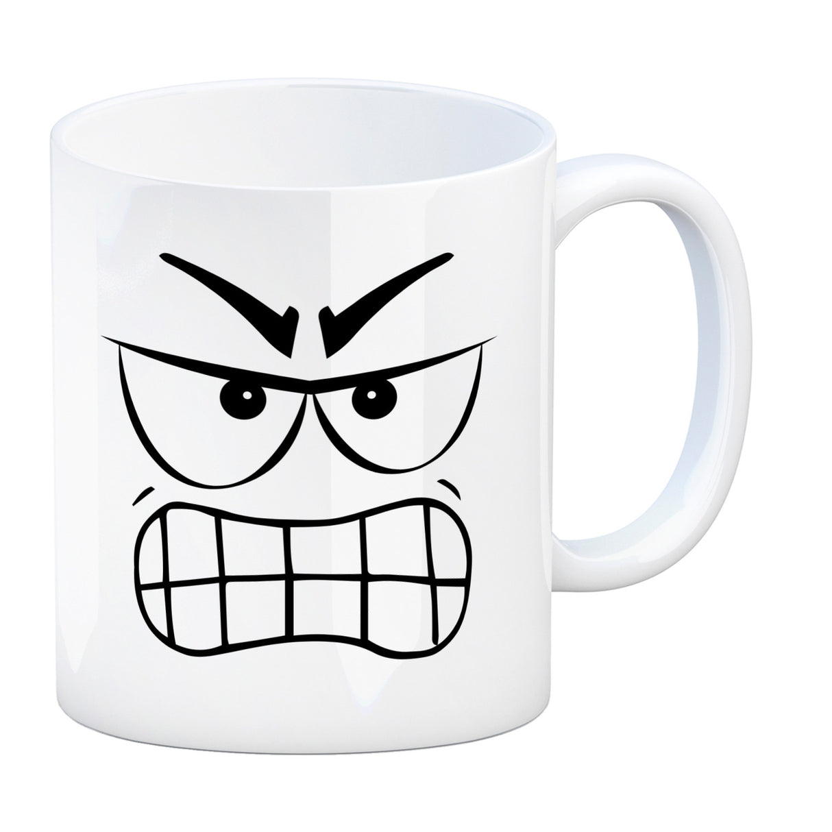Tassengesichter Kaffeebecher mit aggressives Gesicht Motiv