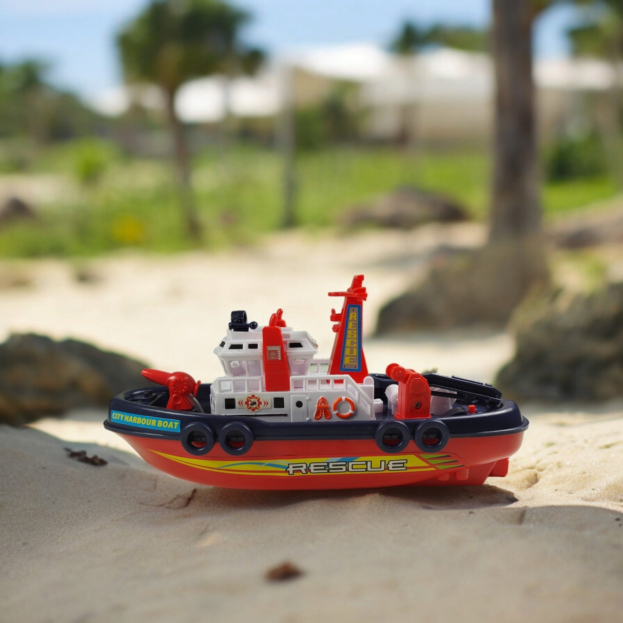 Feuerwehrlöschboot Badewannenspielzeug Feuerwehr-Boot mit Löschfunktion