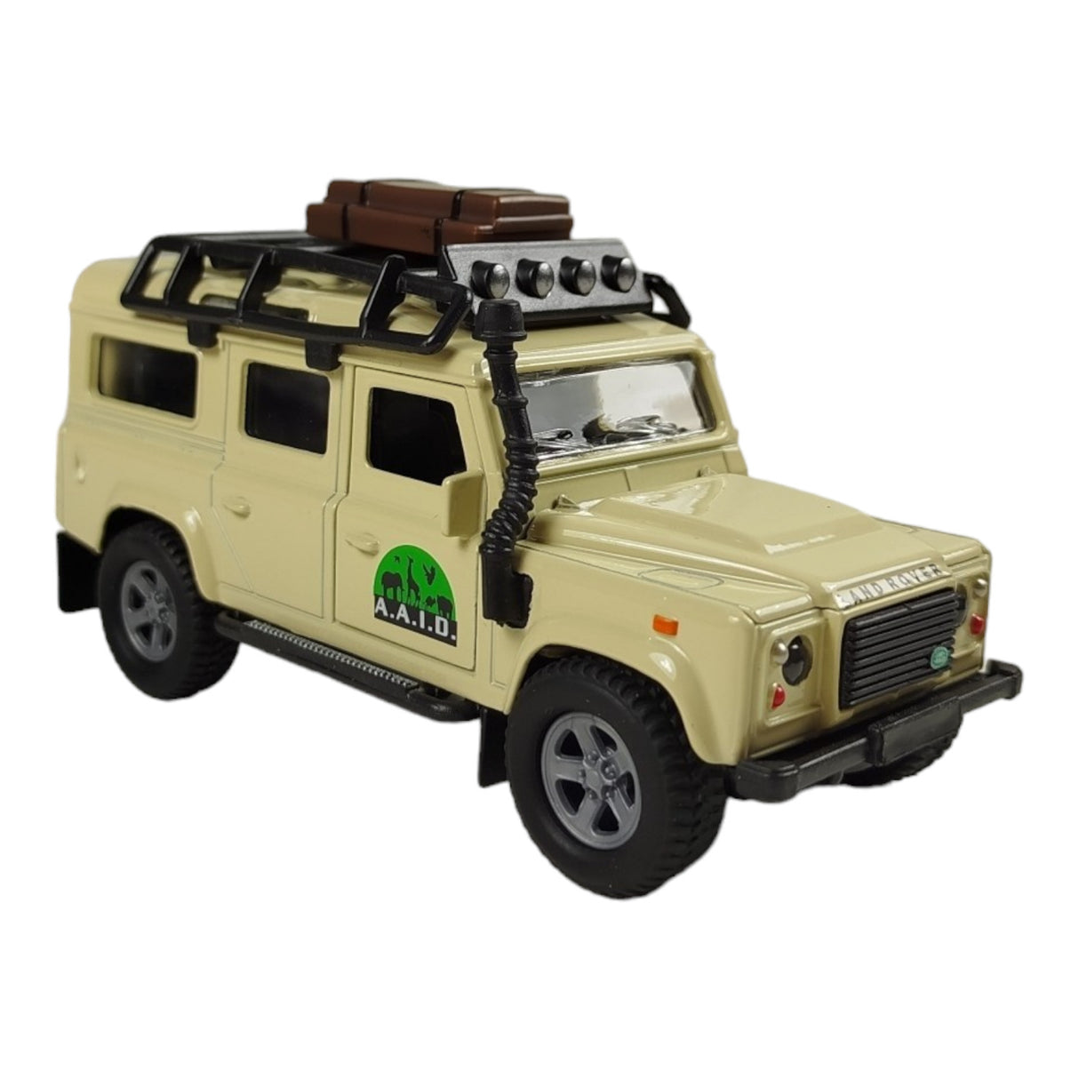 Safari Land Rover mit Anhänger Modellauto Defender Spielzeug mit Pull Back Motor