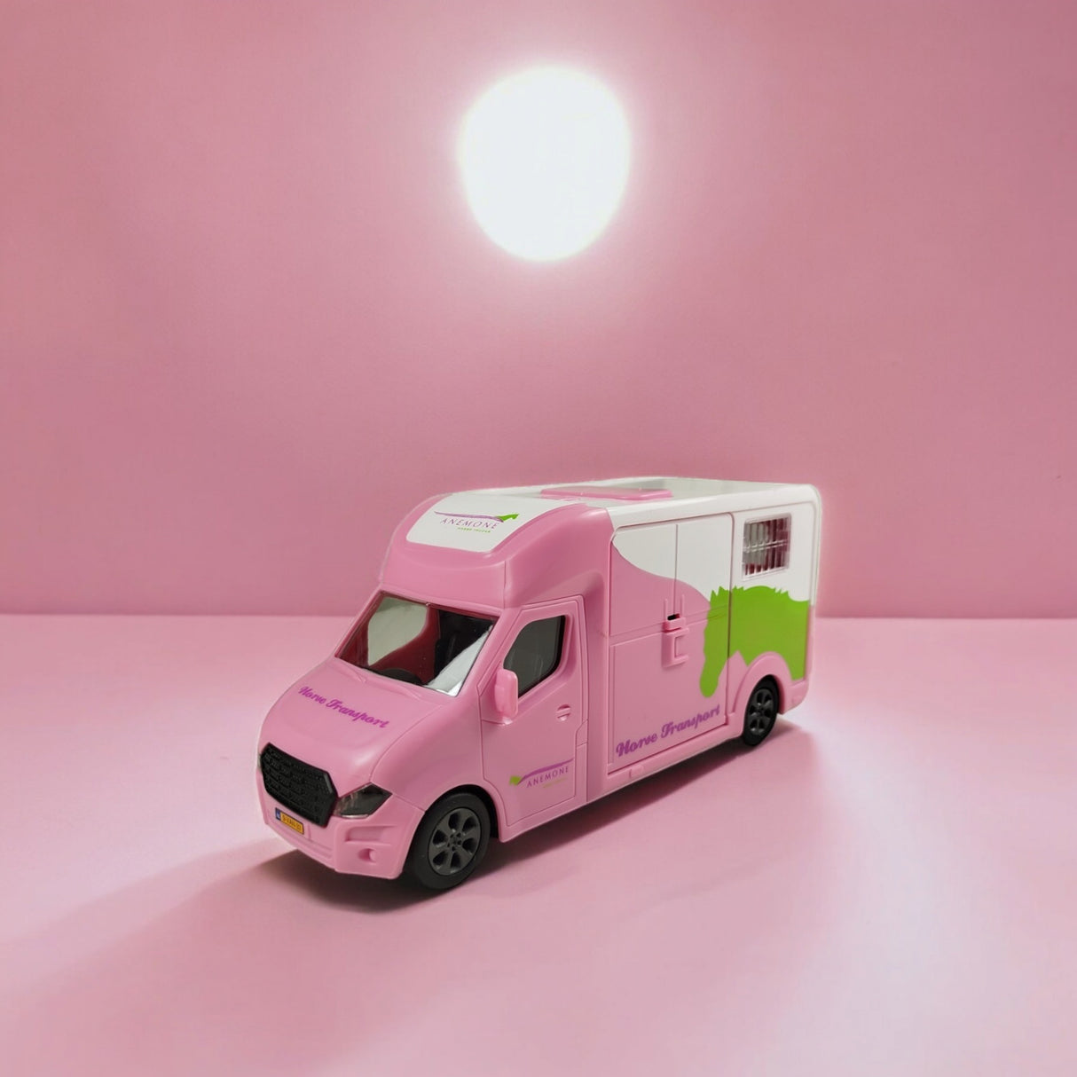 Anemone rosa Pferdetransporter mit Pferd Spielzeugauto mit Licht und Sound