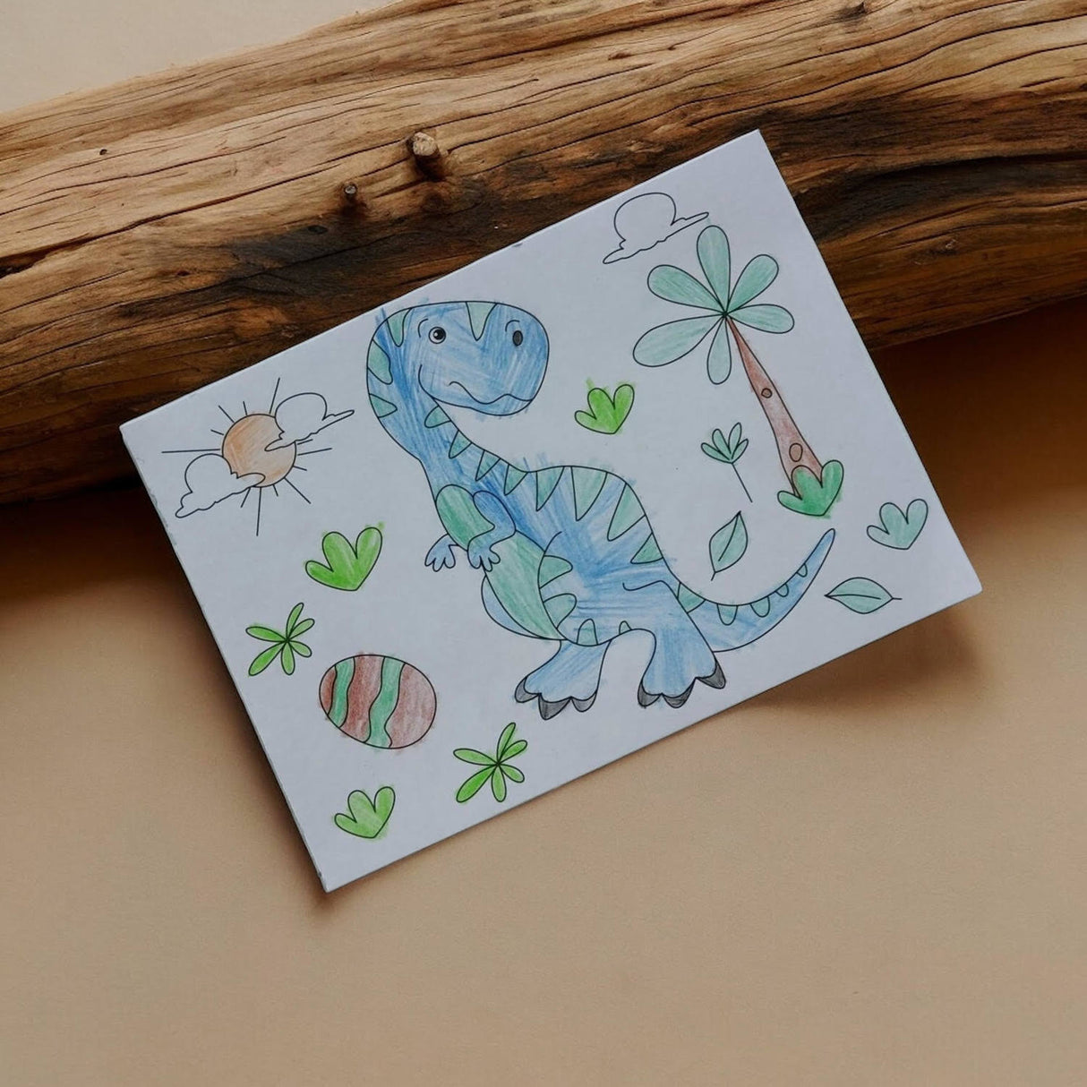 Dinosaurier Postkarten Malbuch Dino Malheft mit 20 Seiten