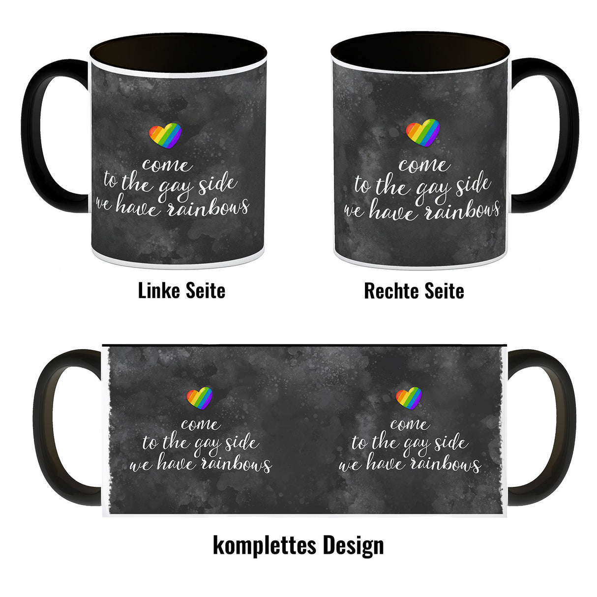 Kaffeebecher mit Spruch: Come to the gay side, we ...