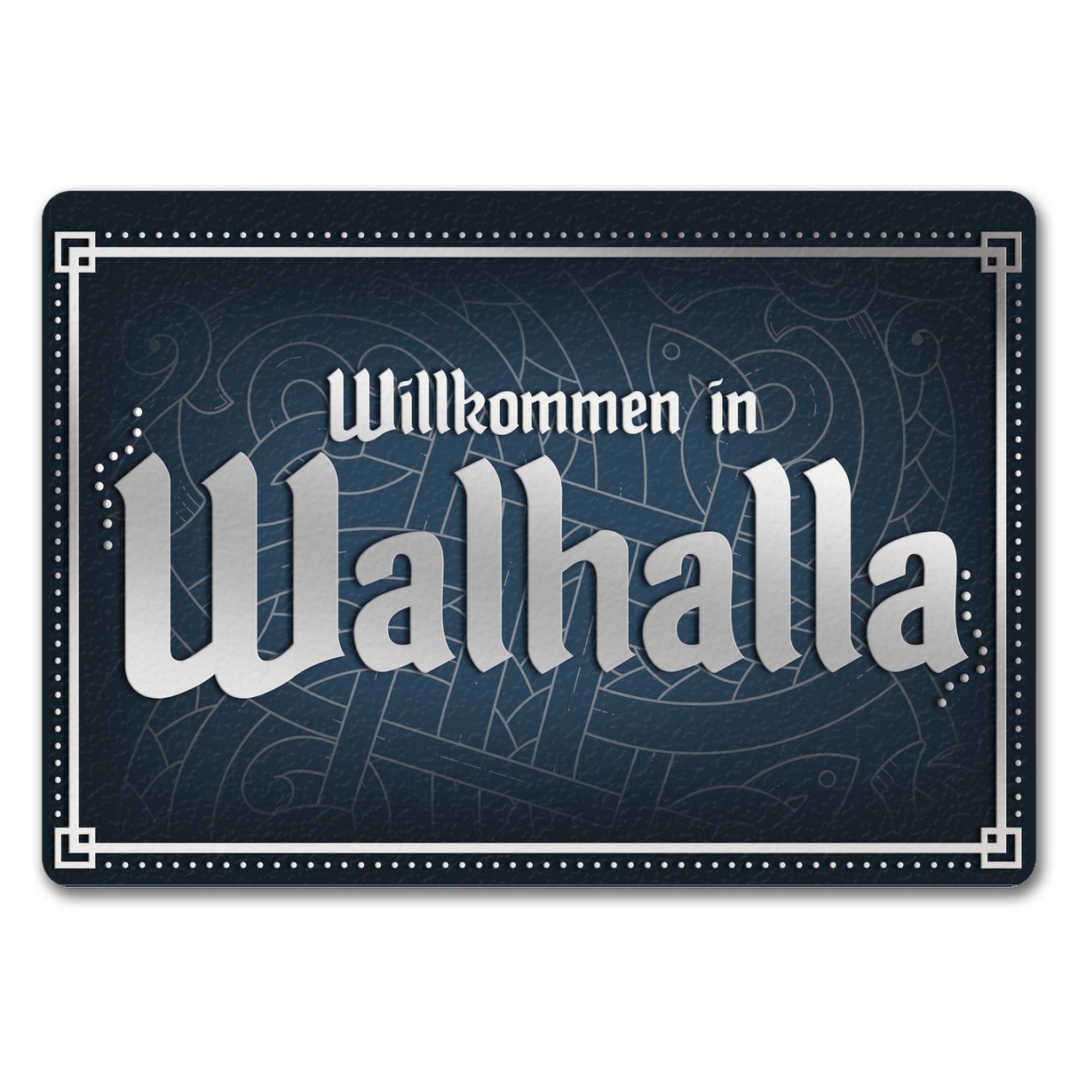 Willkommen in Walhalla Fußmatte mit Runen Motiv