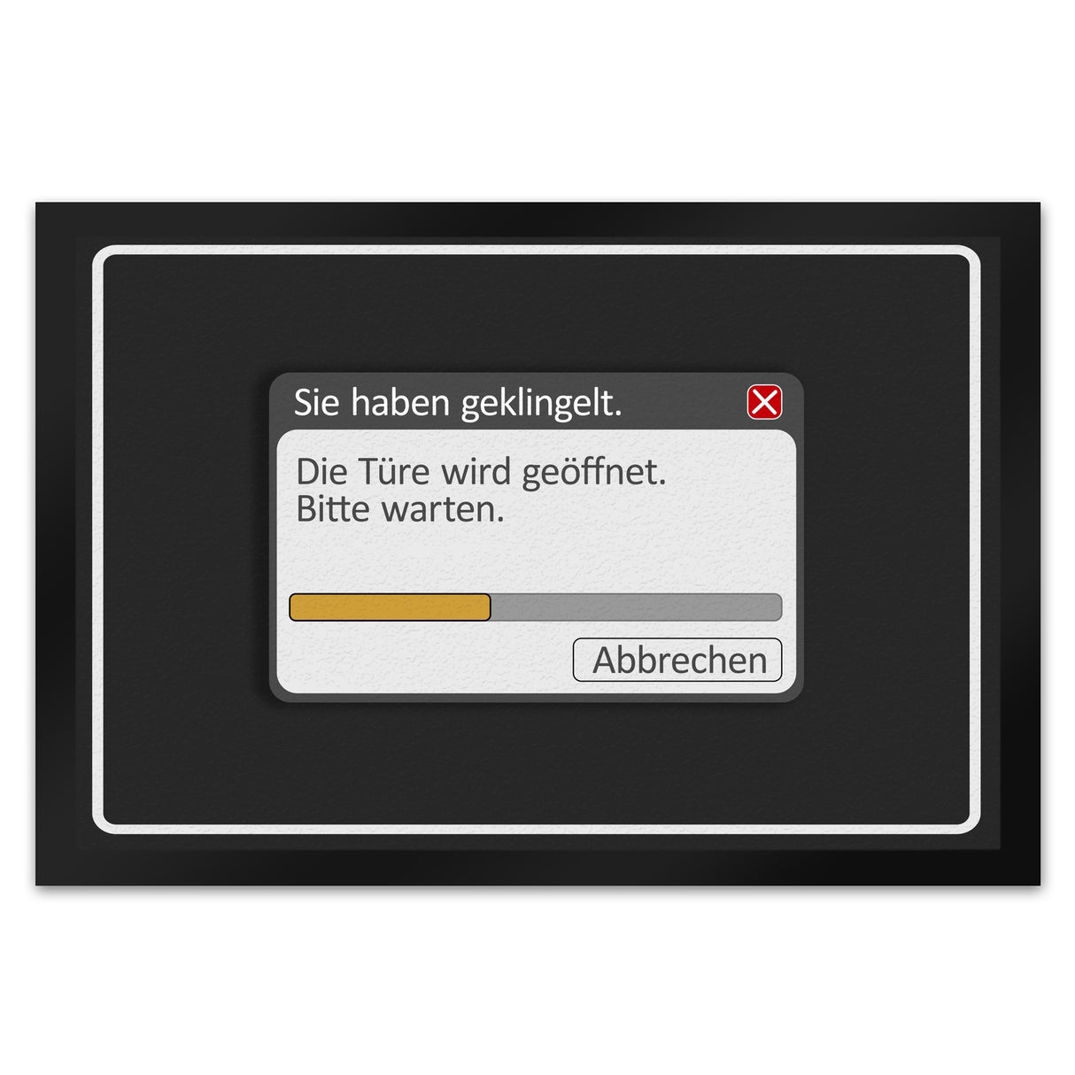Sie haben geklingelt - Die Türe wird geöffnet Fußmatte mit Computer Motiv