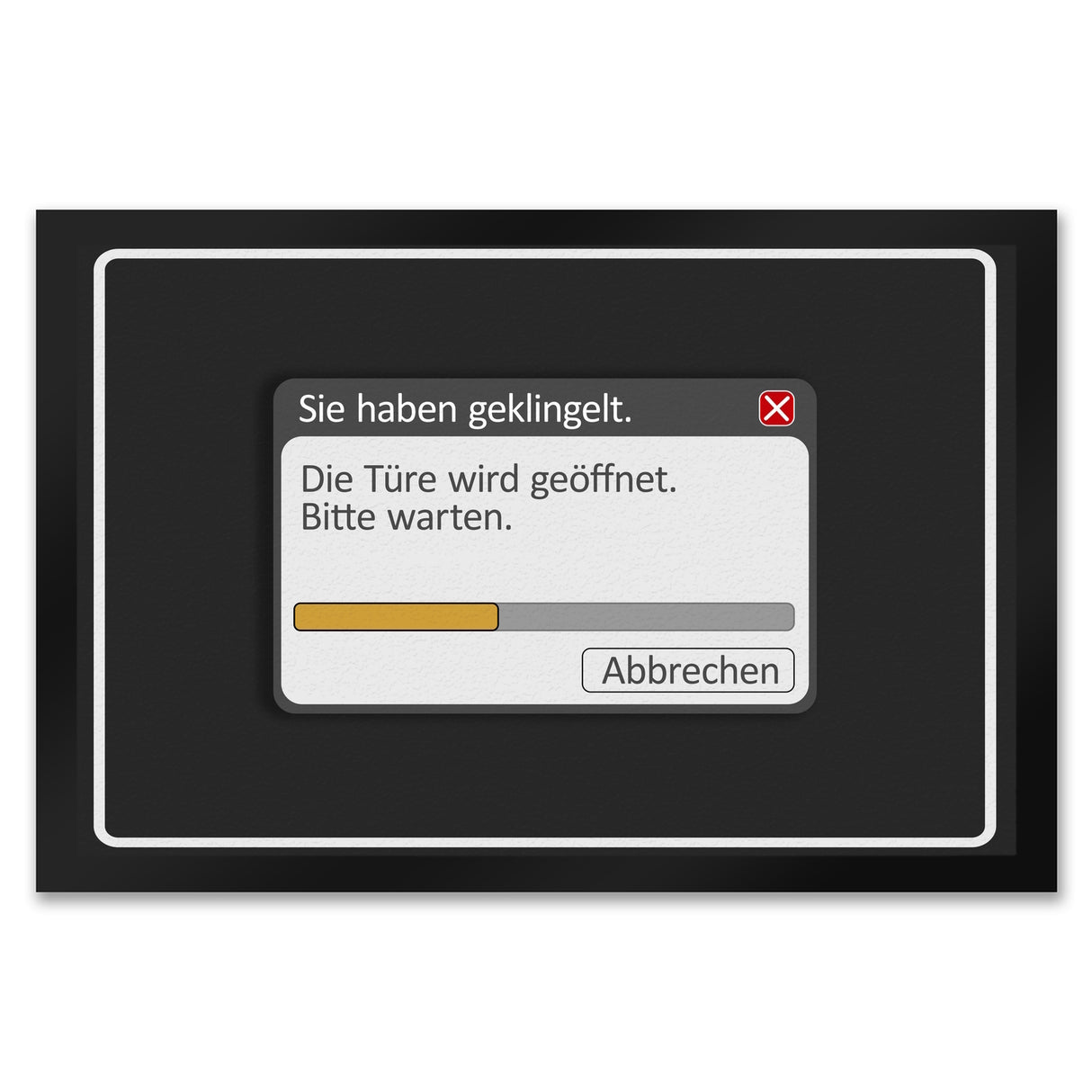 Sie haben geklingelt - Die Türe wird geöffnet Fußmatte mit Computer Motiv