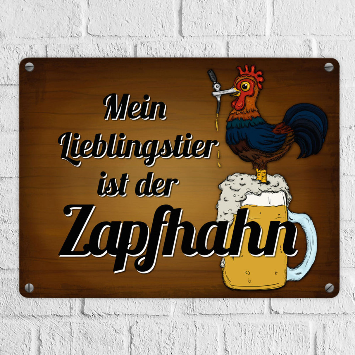 Mein Lieblingstier ist der Zapfhahn Metallschild mit Bier Motiv Bar Kneipe Hahn