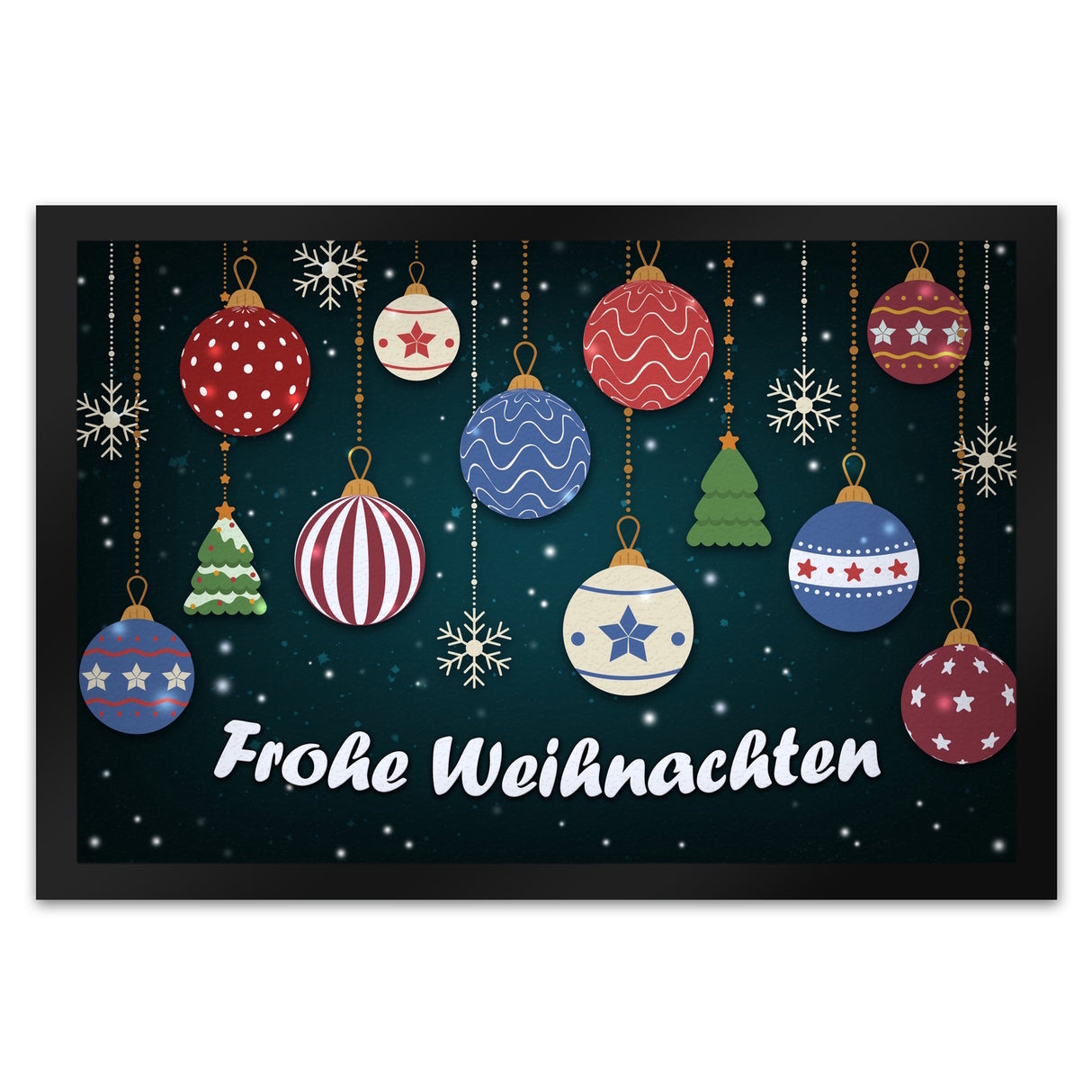 Frohe Weihnachten Christbaumkugeln Fußmatte