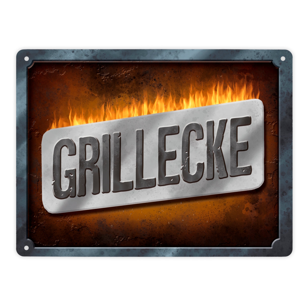 Grillecke Metallschild