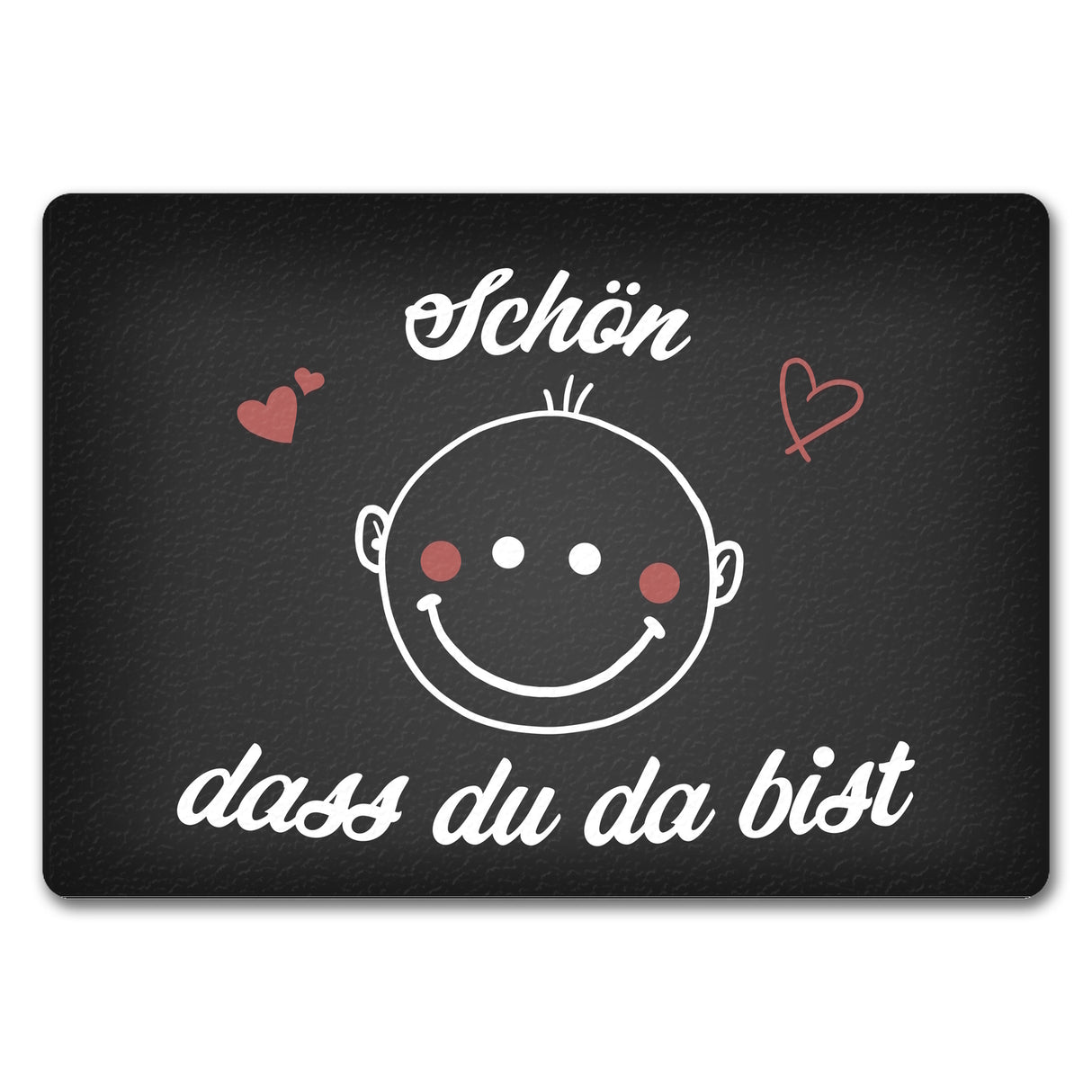 Schön dass du da bist Fußmatte mit lachendem Gesicht
