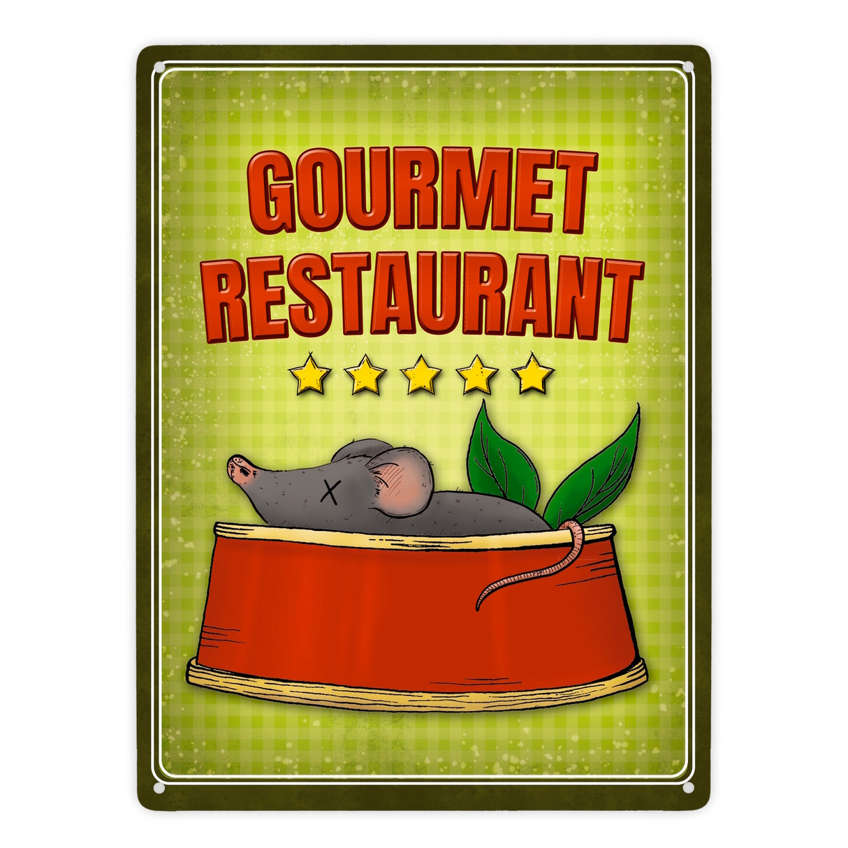 Gourmet Restaurant Metallschild für die Futterstelle der Katze
