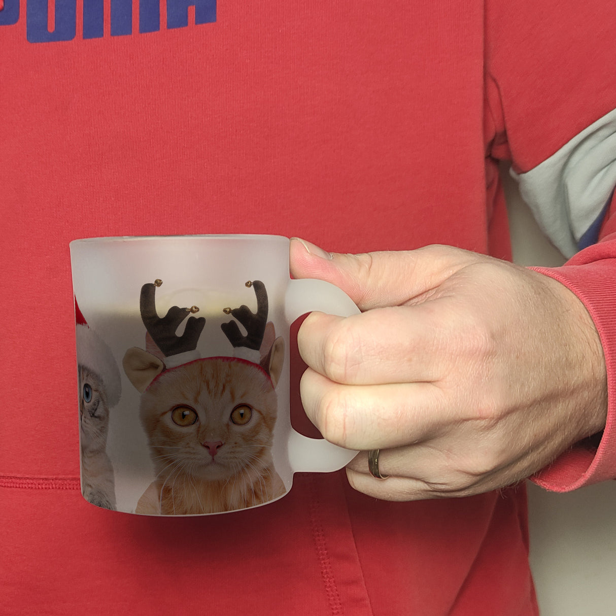 Katzen Tasse Kaffeebecher mit Weihnachtsmotiv