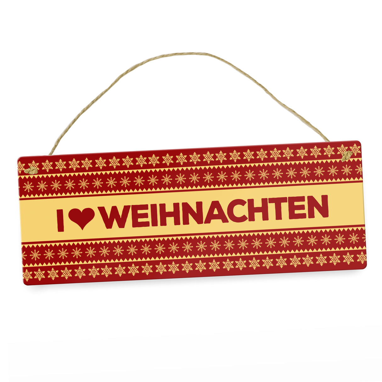 I love Weihnachten Metallschild mit Weihnachtsmuster Motiv - Sterne Advent Stern Herz