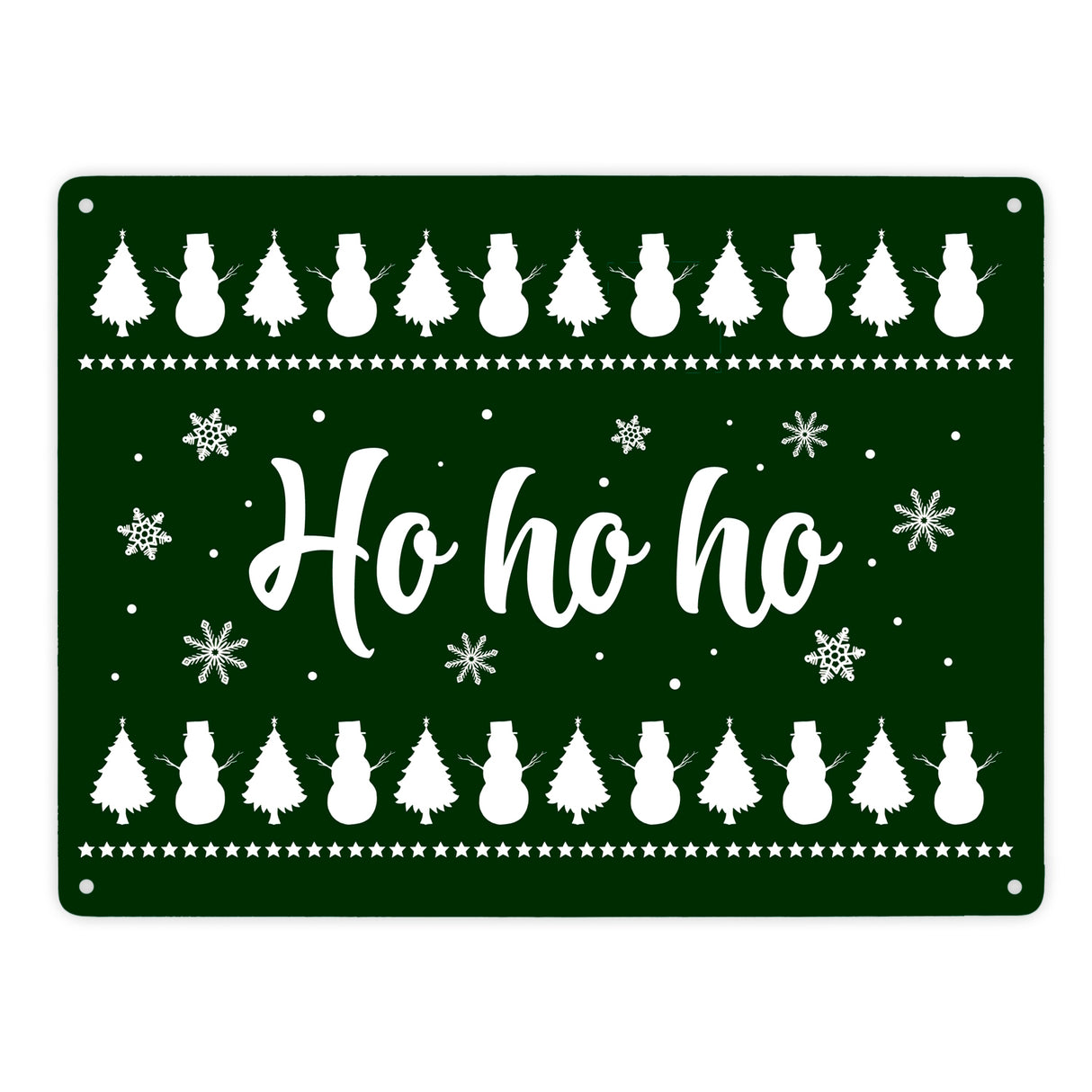 Ho ho ho Metallschild mit Weihnachtsmuster Motiv