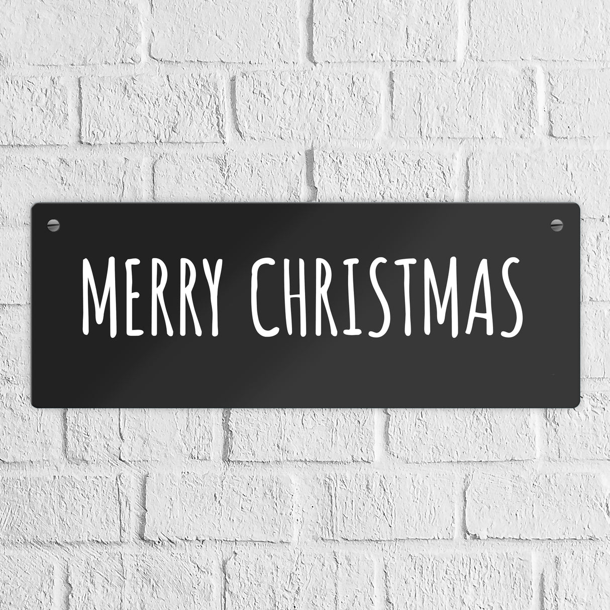Weihnachten Metallschild -weiß - Advent Winter Weihnachtsmann kalt Simpel Schnee Feier fest Familie Liebe Freunde Deko