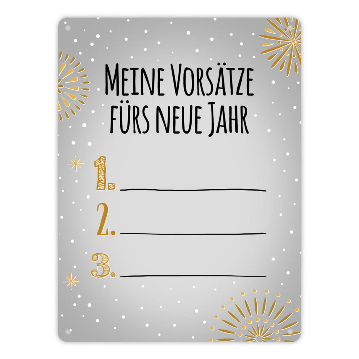Vorsätze fürs neue Jahr Metallschild zum selber beschriften - Silvester Vorsatz jahr Year happy neu Rutsch