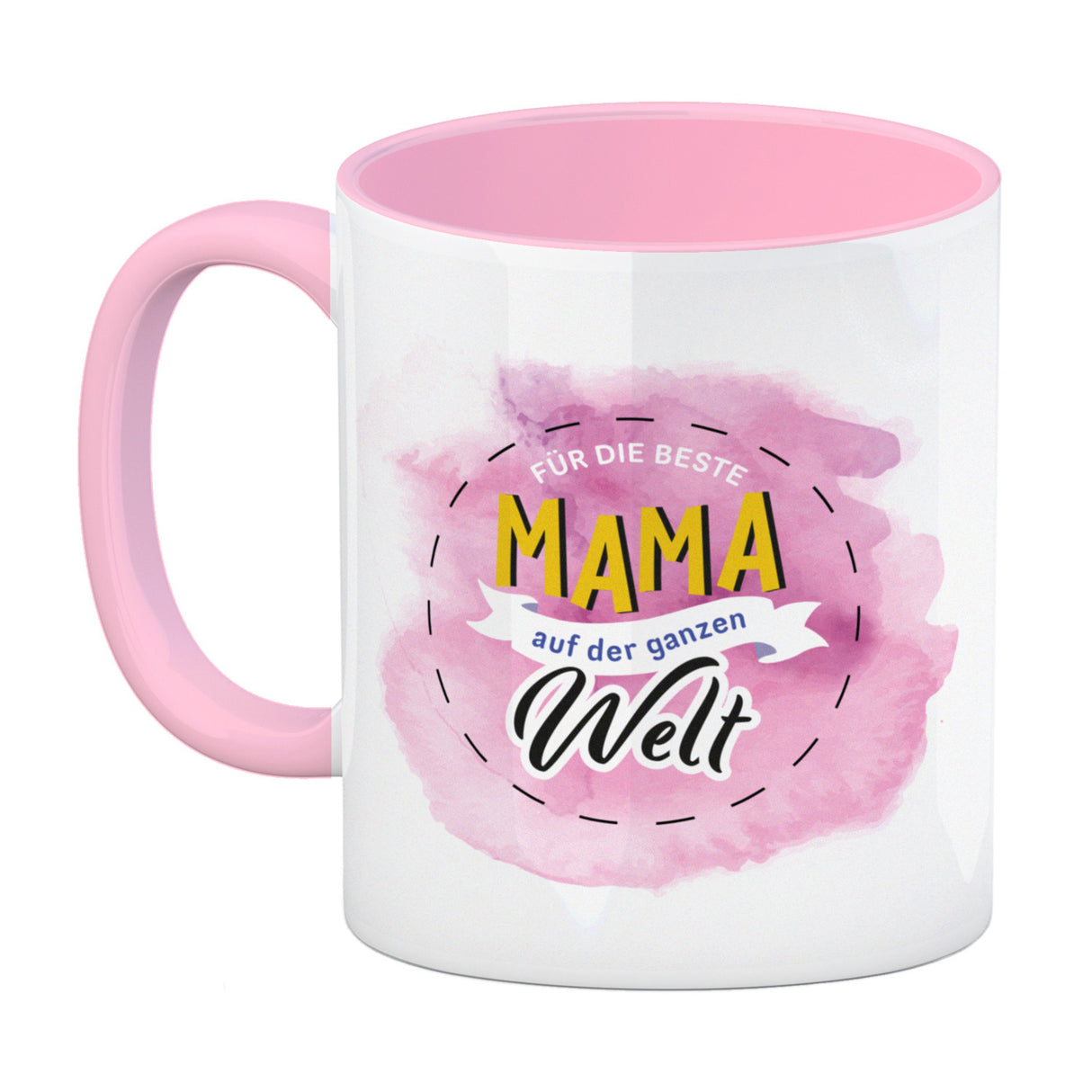 Für die beste Mama Kaffeebecher mit Wasserfarbenmotiv