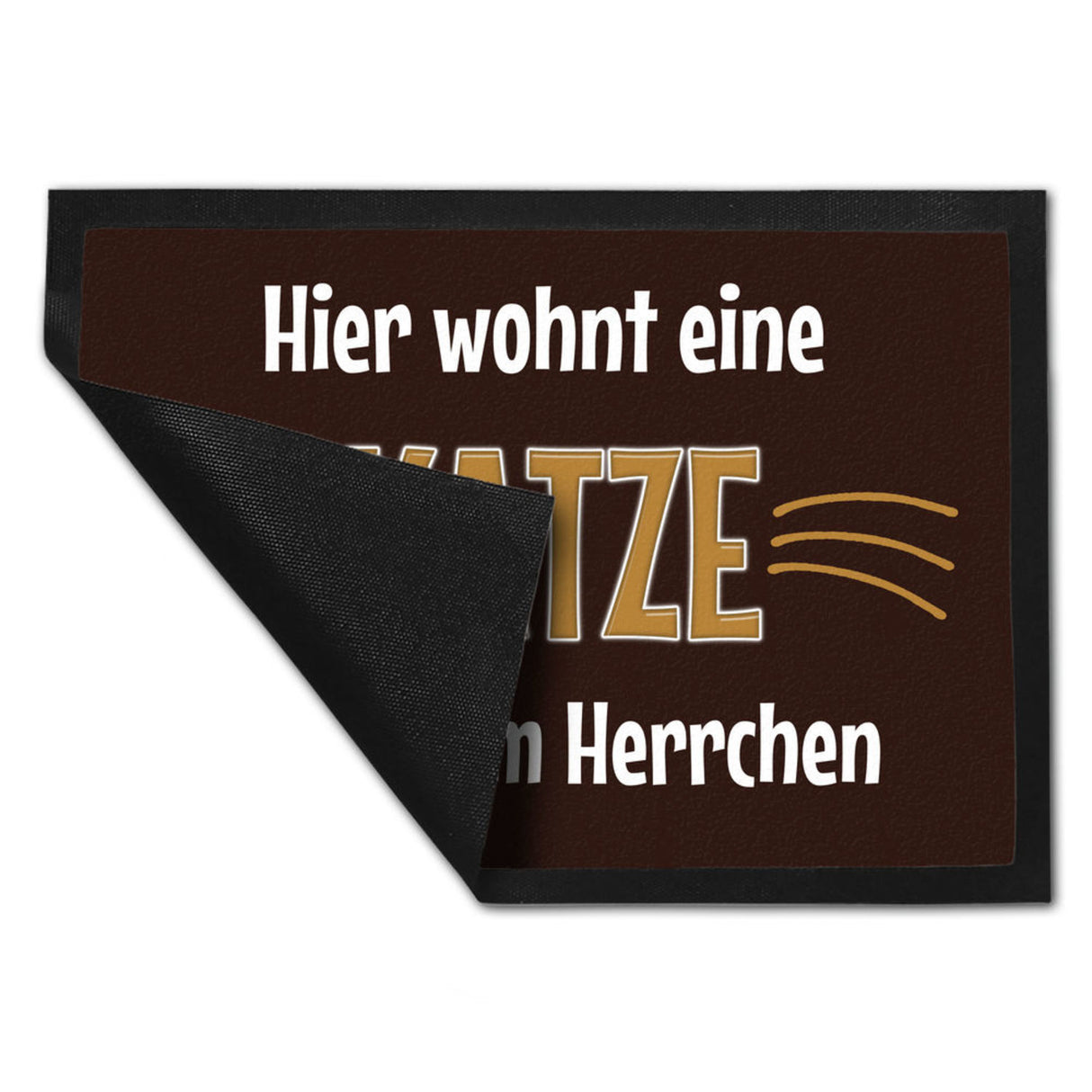 Fußmatte Hier wohnt eine Katze mit ihrem Personal