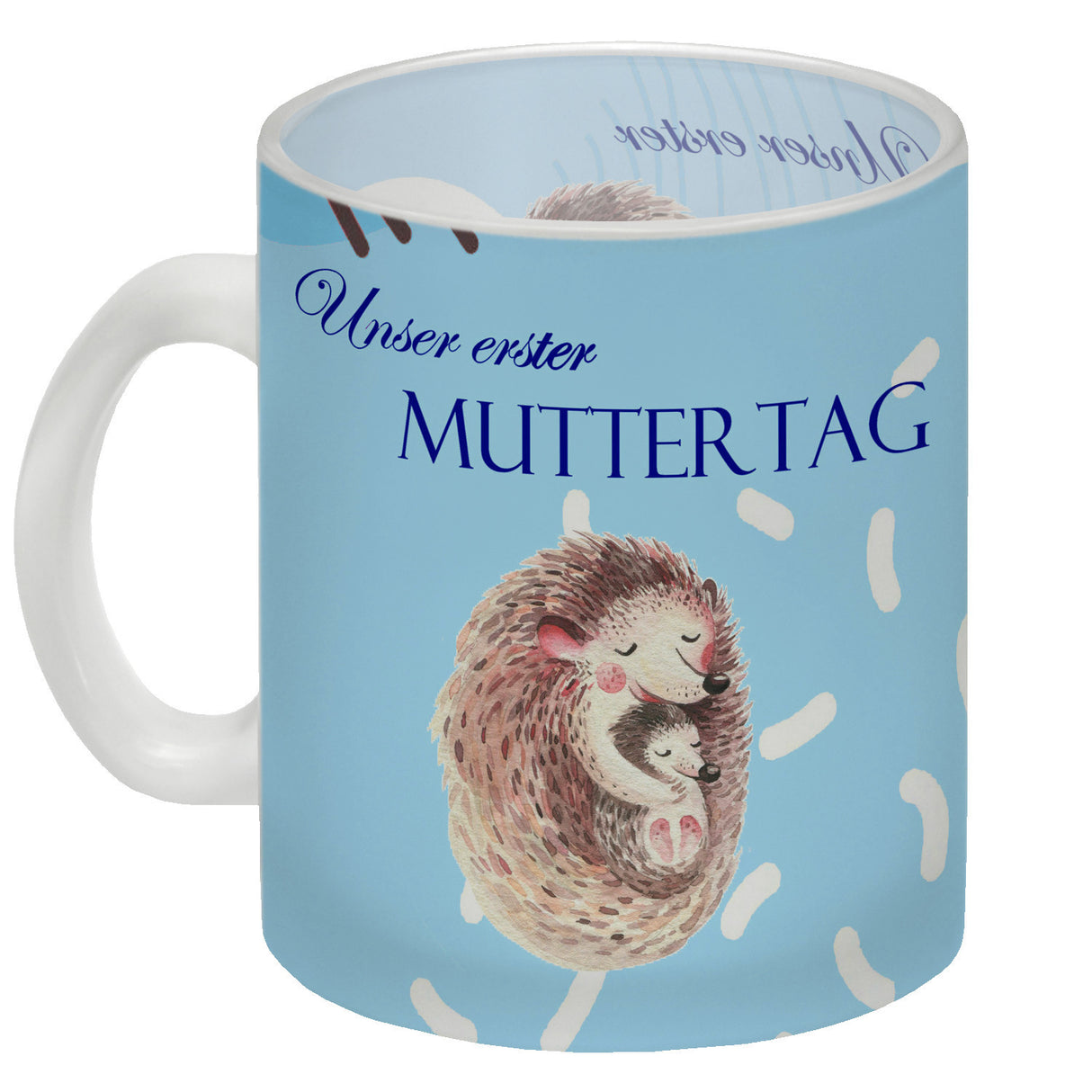 Nilpferd-Kaffeebecher zu ersten Muttertag mit Mama und Baby in rosa