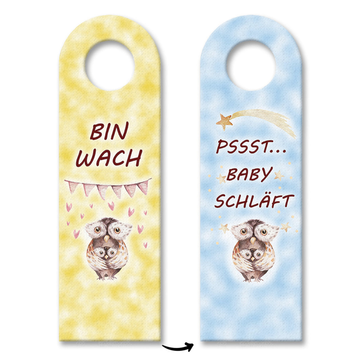 Reh Mama und Rehkitz Türhänger - Baby schläft oder ist wach