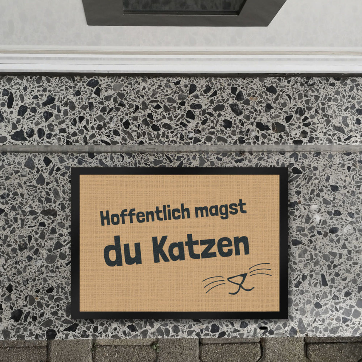 Fußmatte Hope you like cats mit Katzengesicht - Türmatte Kater Haustier