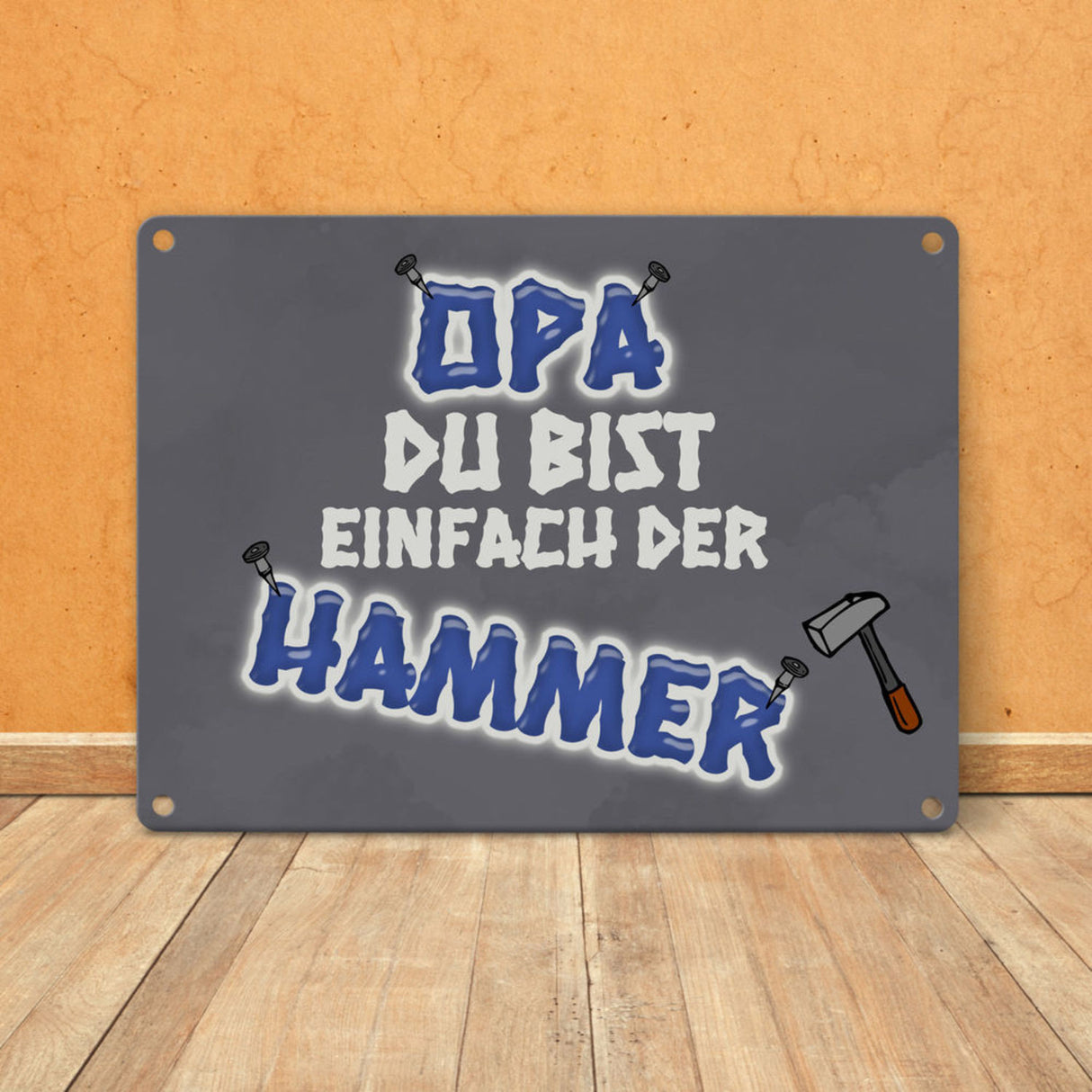 Papa Du bist einfach der Hammer Metallschild
