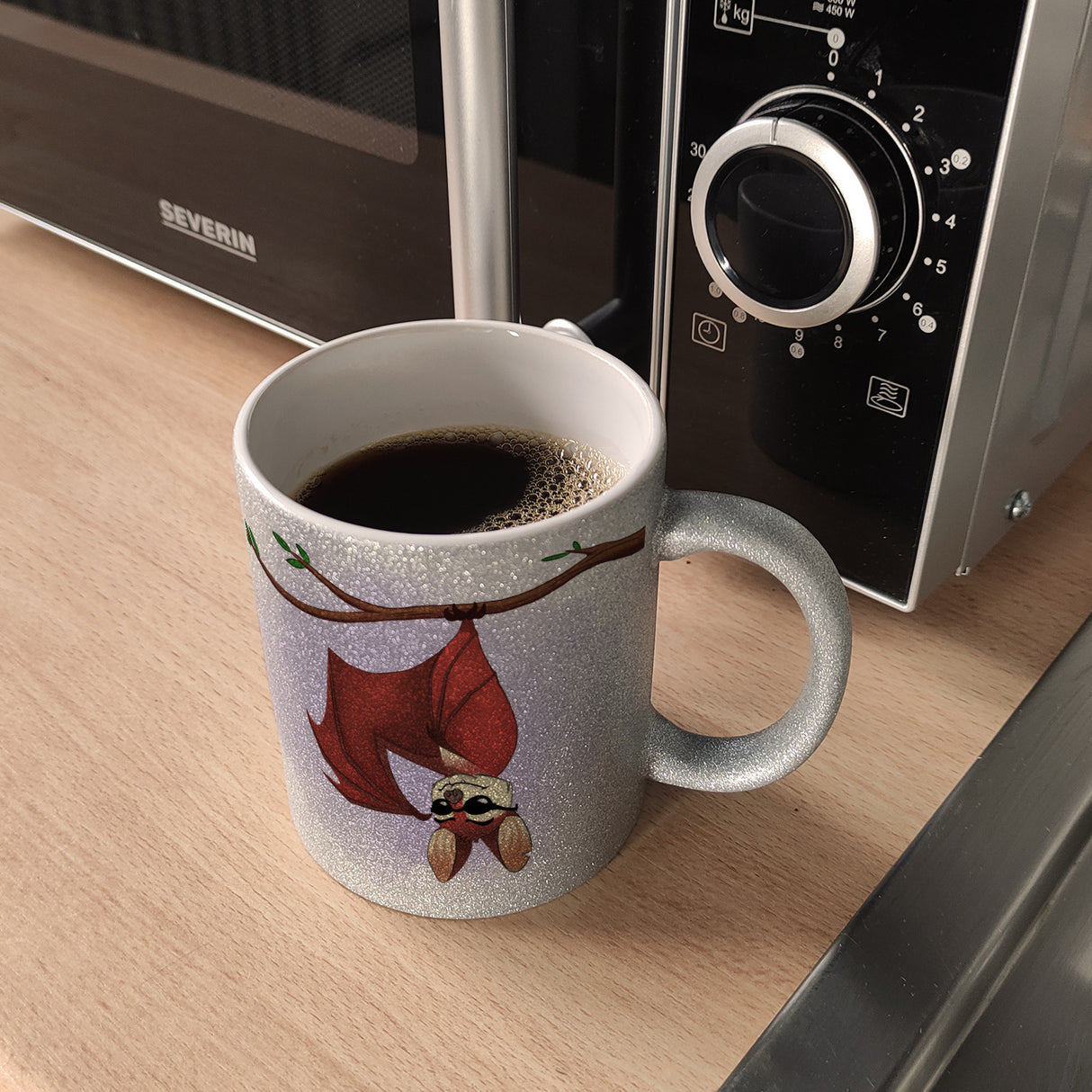 Ich liebe es abzuhängen Kaffeebecher mit lustiger Fledermaus