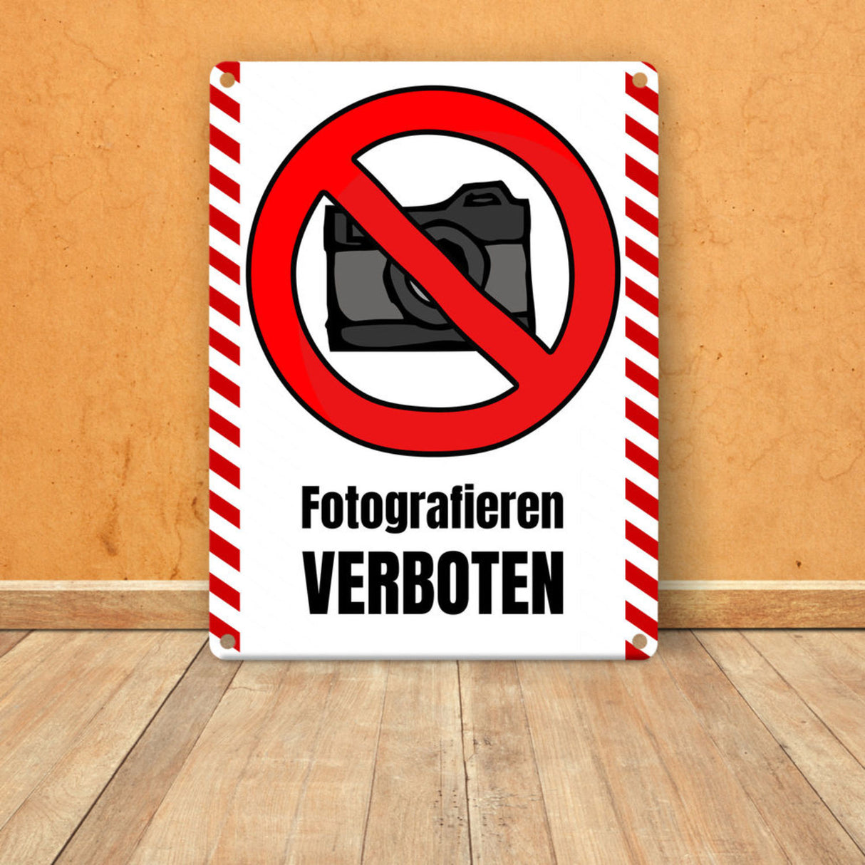 Fotografieren verboten Verbotsschild im Comic-Stil
