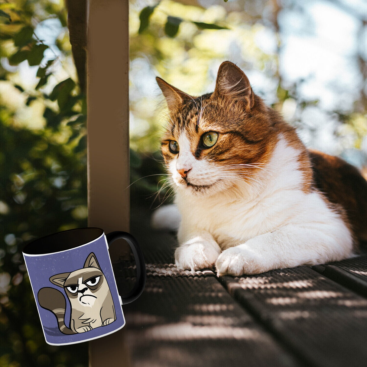 Heute hab ich gar keinen Bock Kaffeebecher mit der lustigen grummeligen Katze