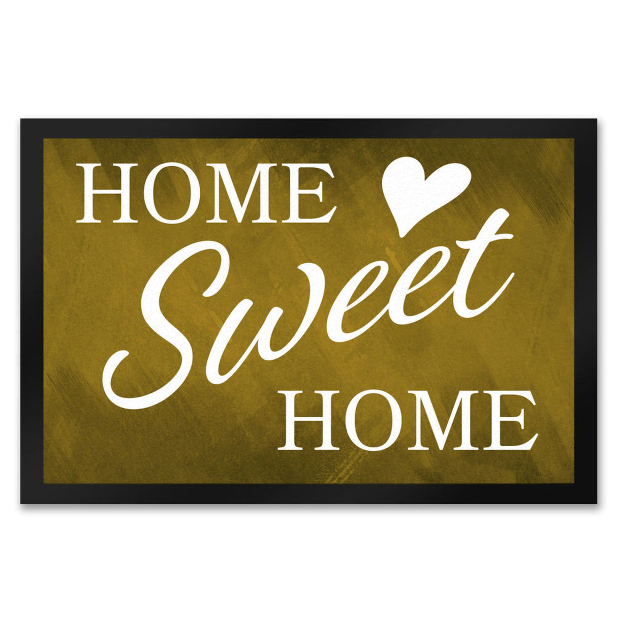 Home Sweet Home Fußmatte mit eleganter Aufschrift auf schwarzem Hintergrund
