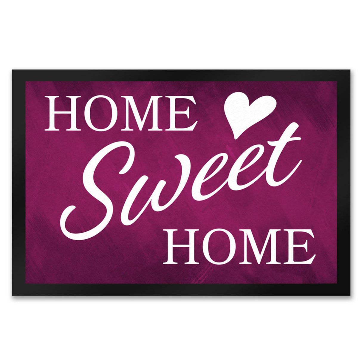 Home Sweet Home Fußmatte mit eleganter Aufschrift auf schwarzem Hintergrund