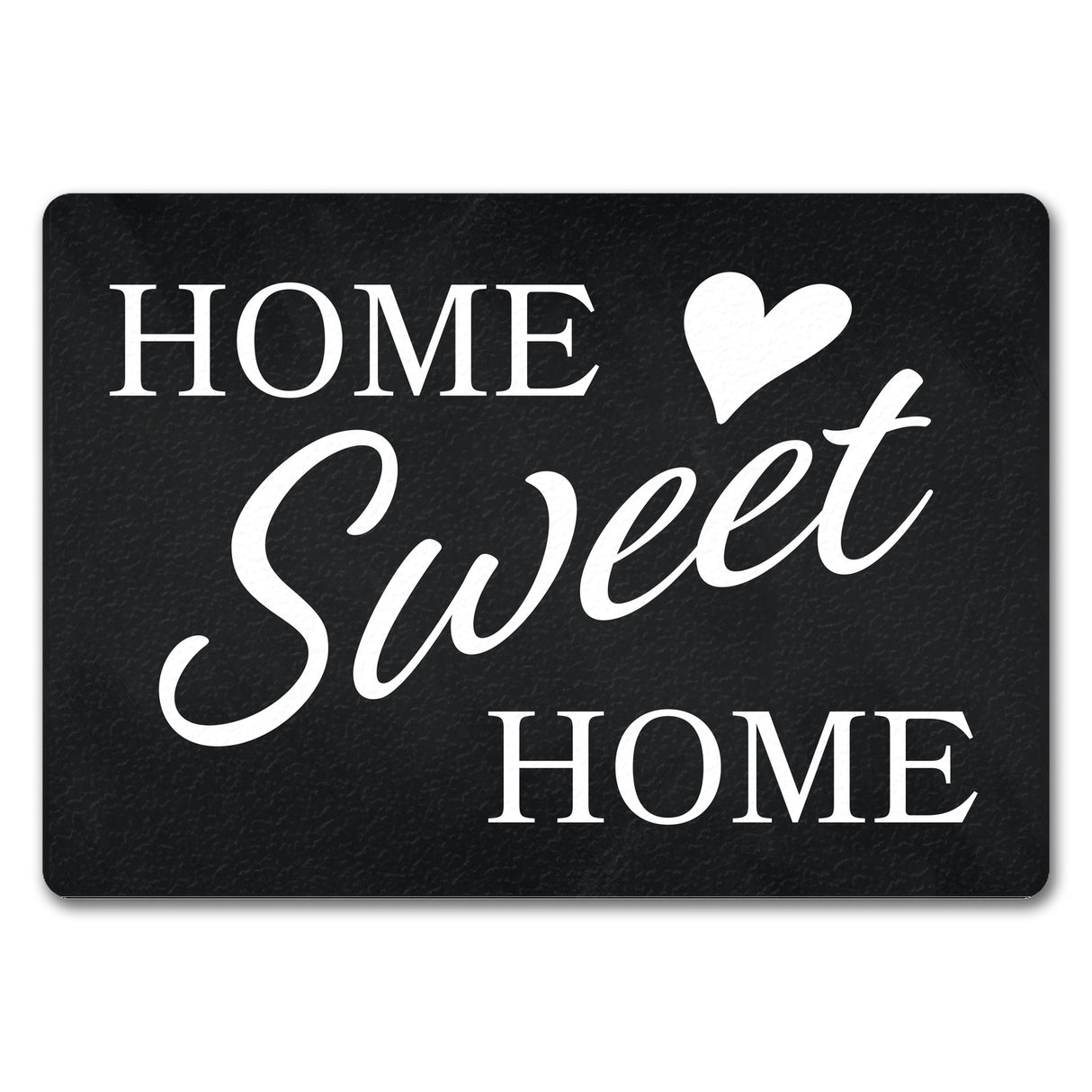 Home Sweet Home Fußmatte mit eleganter Aufschrift auf schwarzem Hintergrund