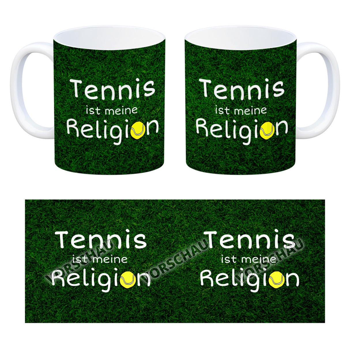 Fussball ist meine Religion Kaffeebecher mit Fussballmotiv