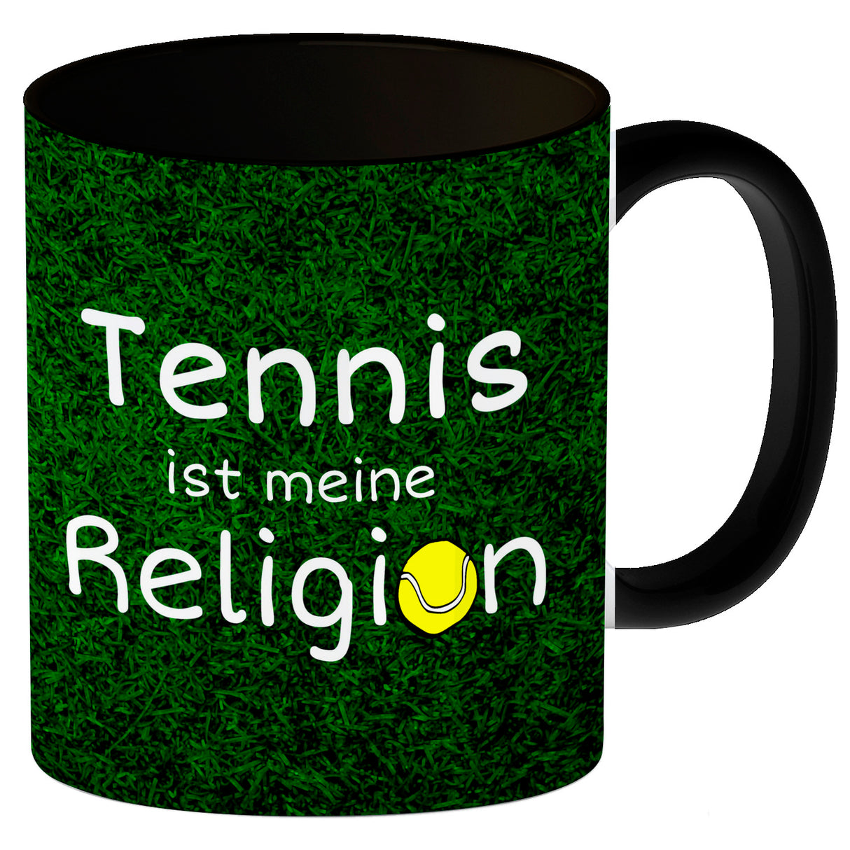 Fussball ist meine Religion Kaffeebecher mit Fussballmotiv