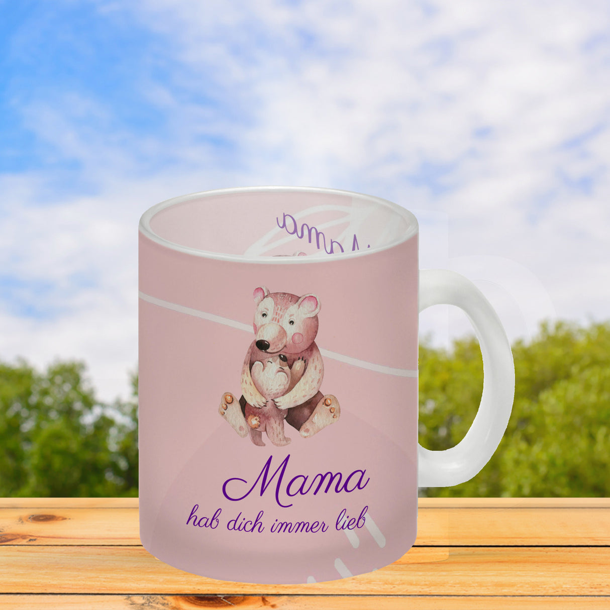 Mama hab dich immer lieb Kaffeebecher mit niedlichem Nilpferd in rosa