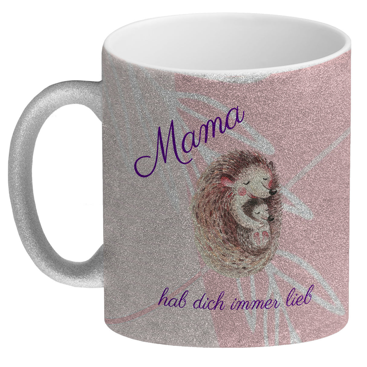 Mama hab dich immer lieb Kaffeebecher mit niedlichem Nilpferd in rosa