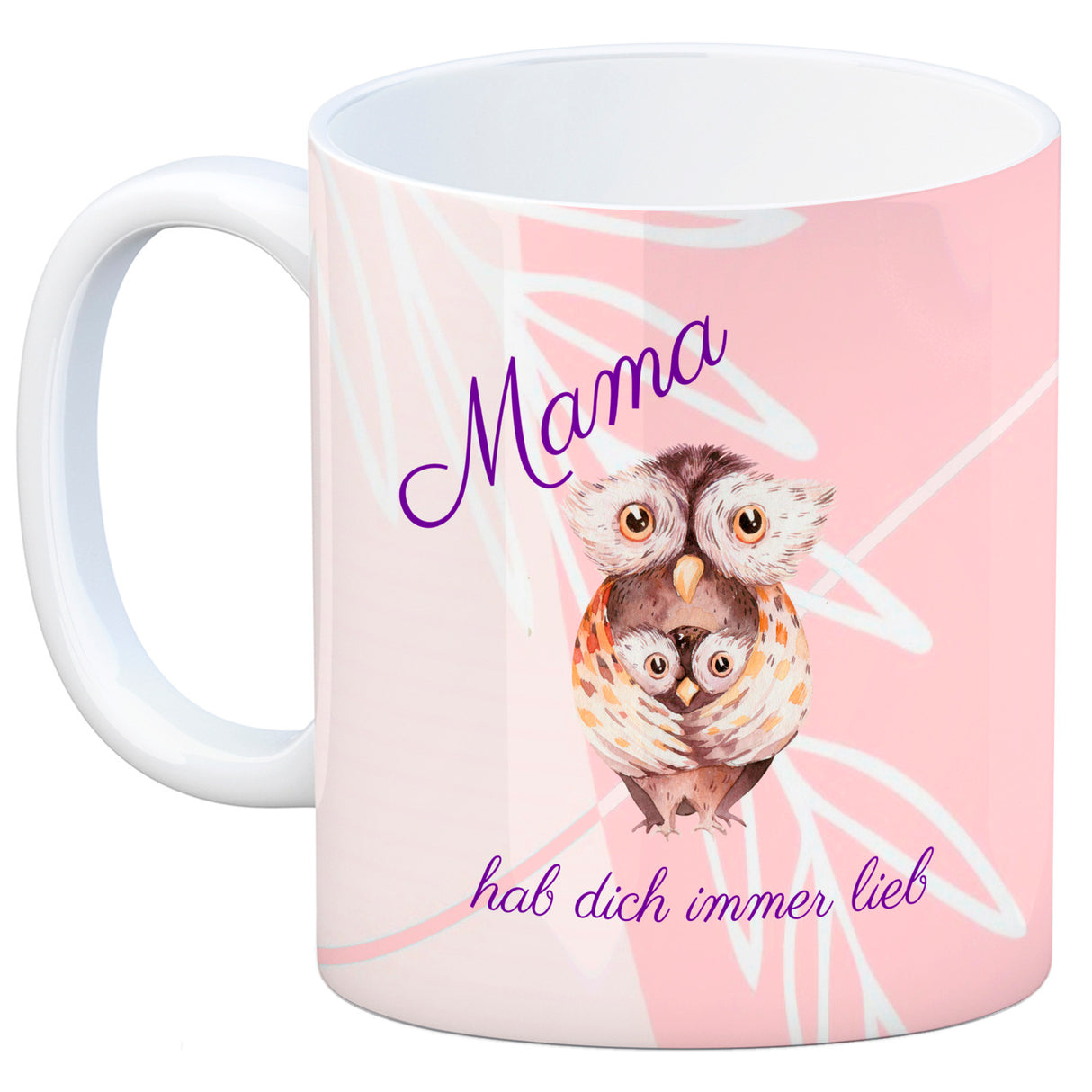 Mama hab dich immer lieb Kaffeebecher mit niedlichem Nilpferd in rosa