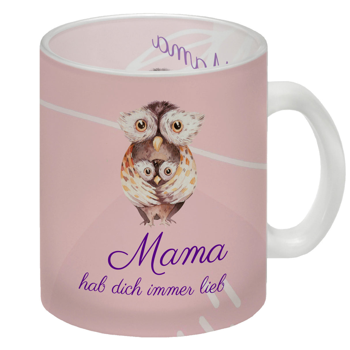 Mama hab dich immer lieb Kaffeebecher mit niedlichem Nilpferd in rosa