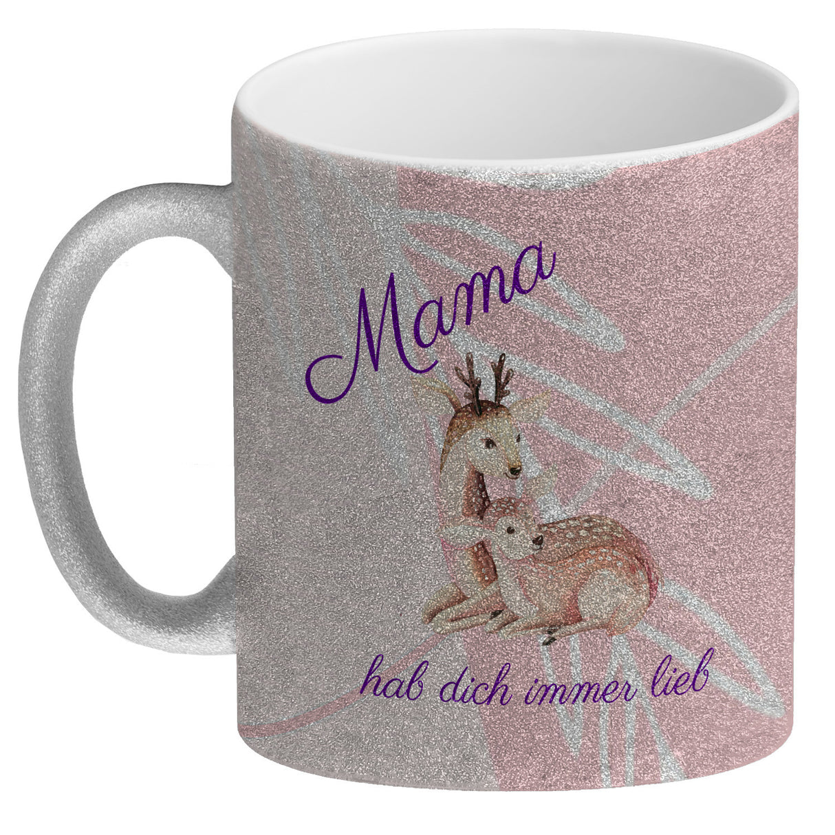 Mama hab dich immer lieb Kaffeebecher mit niedlichem Nilpferd in rosa