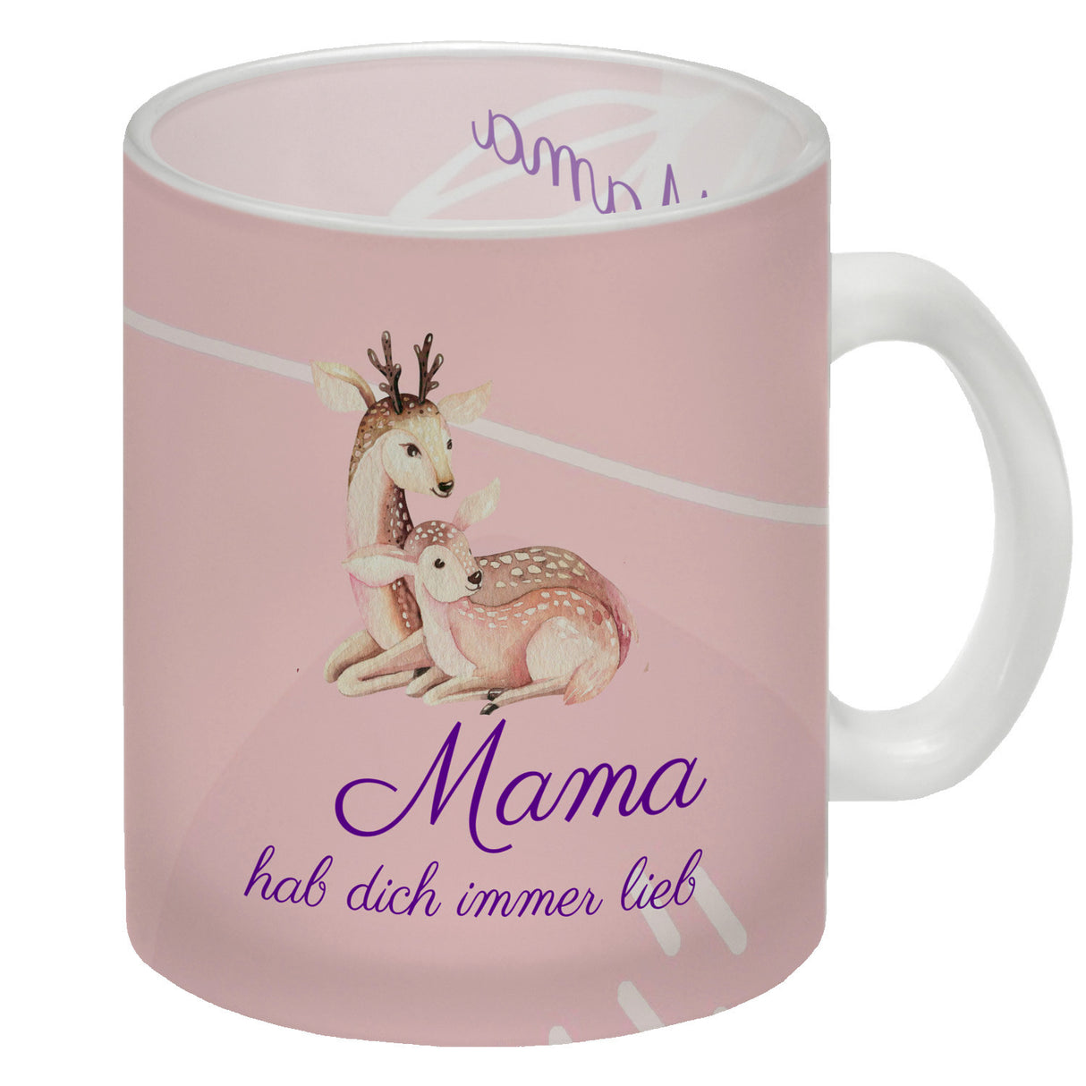 Mama hab dich immer lieb Kaffeebecher mit niedlichem Nilpferd in rosa
