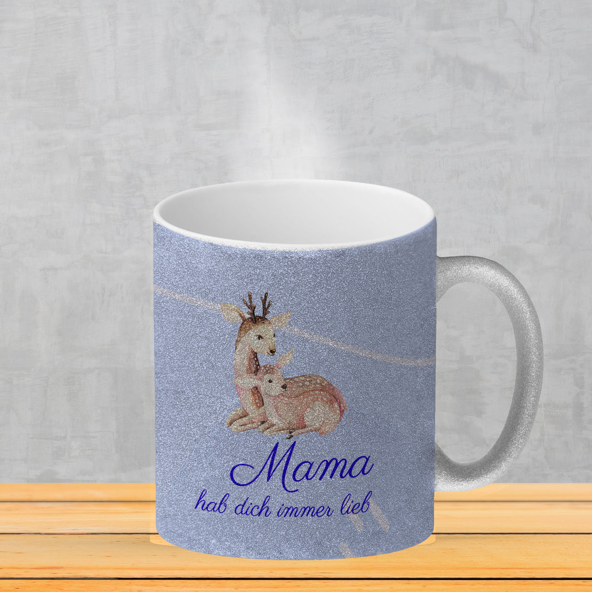 Mama hab dich immer lieb Kaffeebecher mit niedlichem Nilpferd in rosa