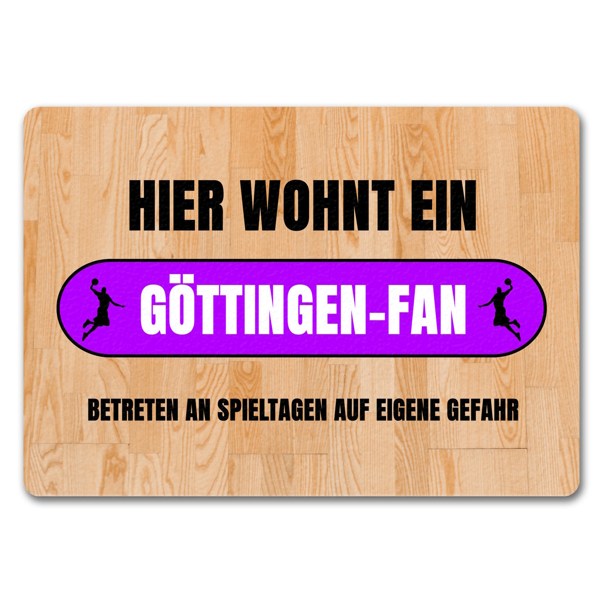 Hier wohnt ein Göttingen-Fan Fußmatte in 35x50 cm mit Turnhallenboden Motiv