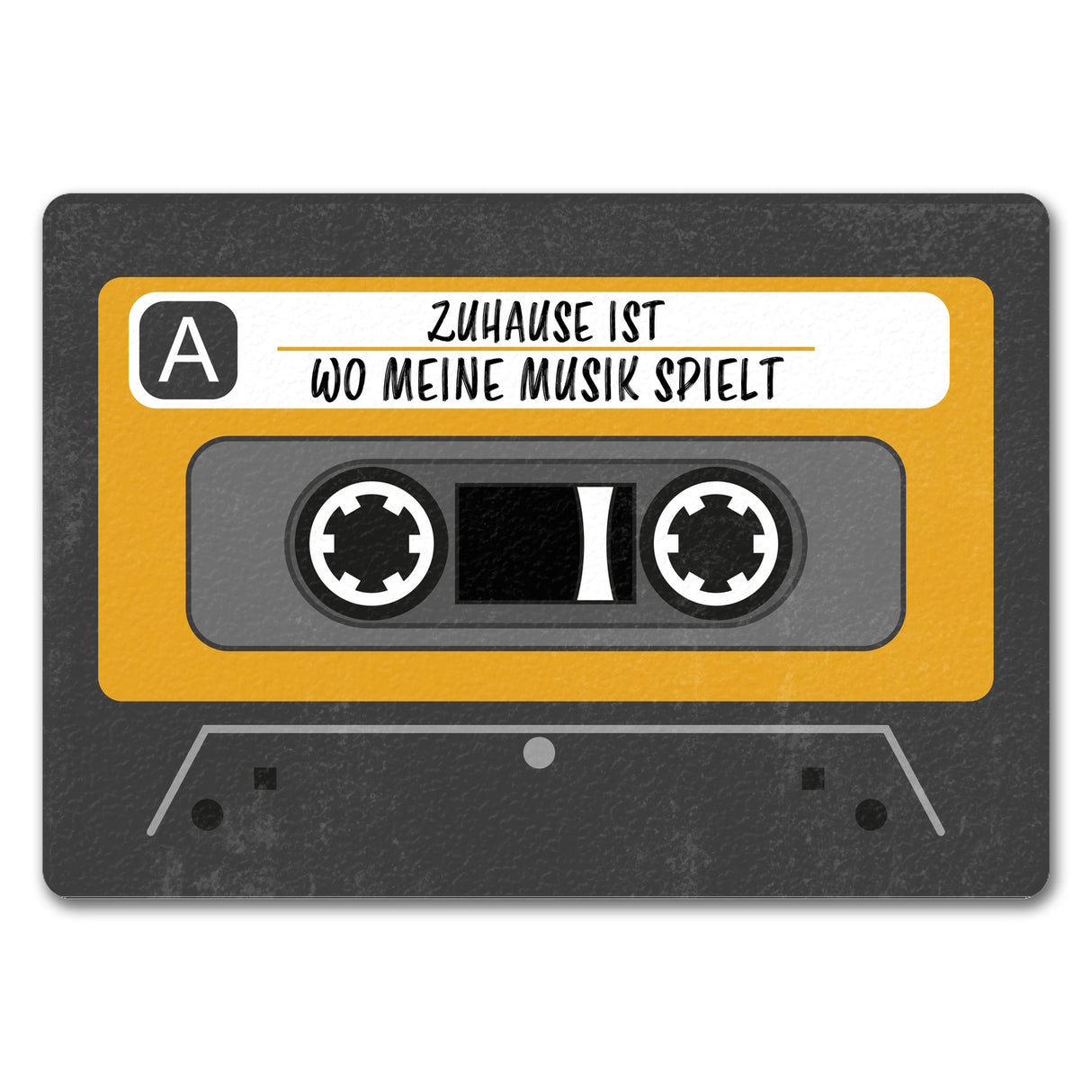 Zuhause ist wo meine Musik spielt Fußmatte im trendigen Kassetten-Look
