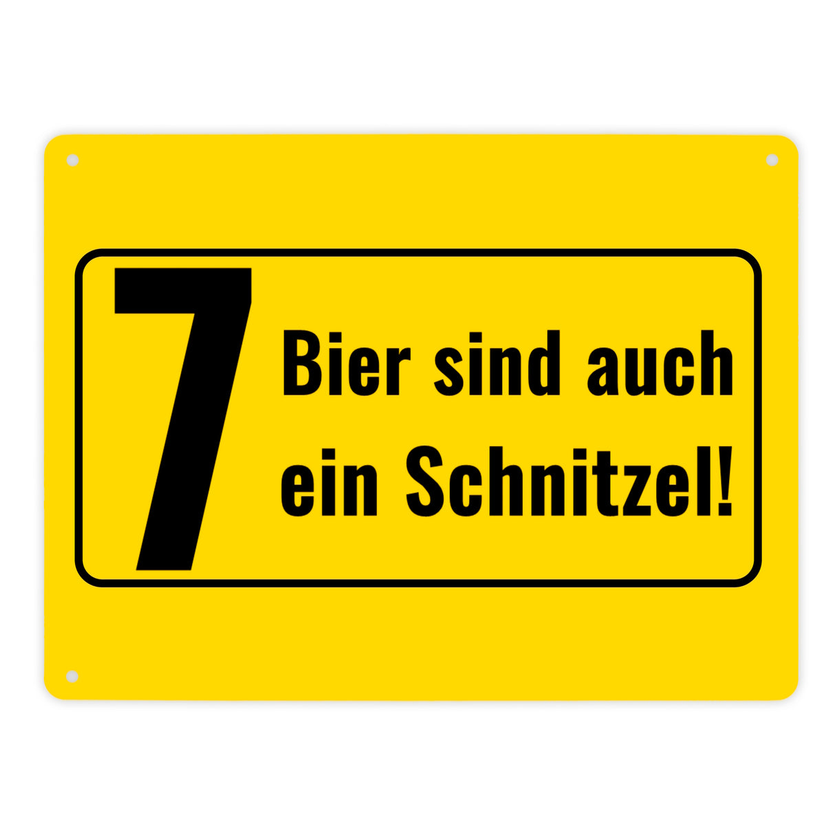 Metallschild in 15x20 cm mit Alkohol-Spruch 7 Bier sind auch ein Schnitzel
