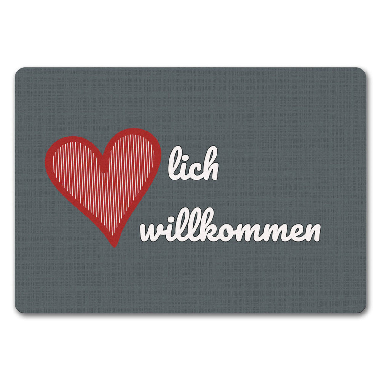 Fußmatte in 35x50 cm in dunkelgrau mit Spruch und Symbol Home und Herz