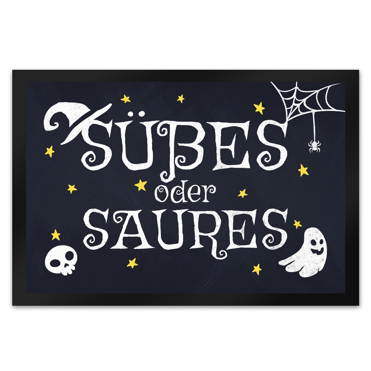 Süßes oder Saures Halloween Fußmatte mit vielen Halloweenmotiven
